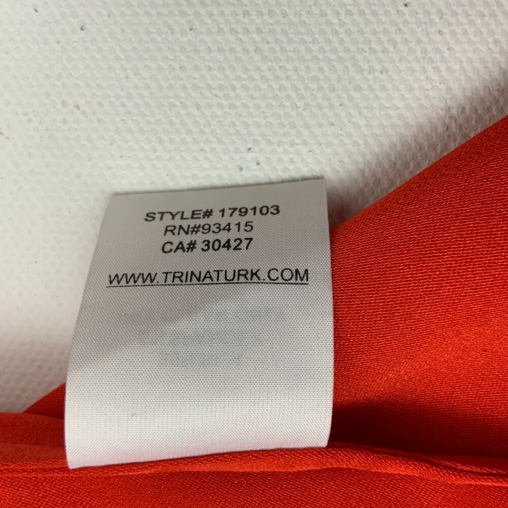 Trina Turk Silk Cold Shoulder Mitchell Scarlet Red Blouse​​ Medium - Picture 16 of 16